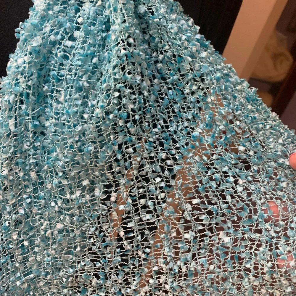 Cheppu Turquoise Textured Scarf